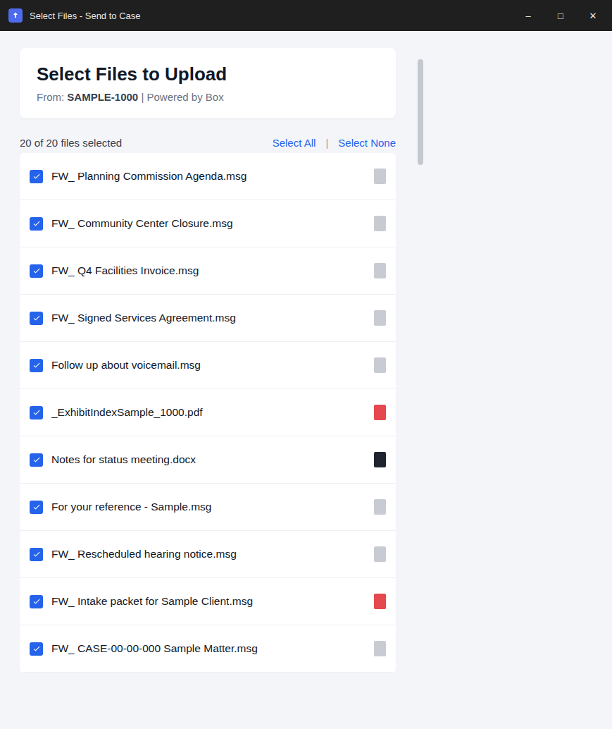 Batch file selection for PACER docket documents